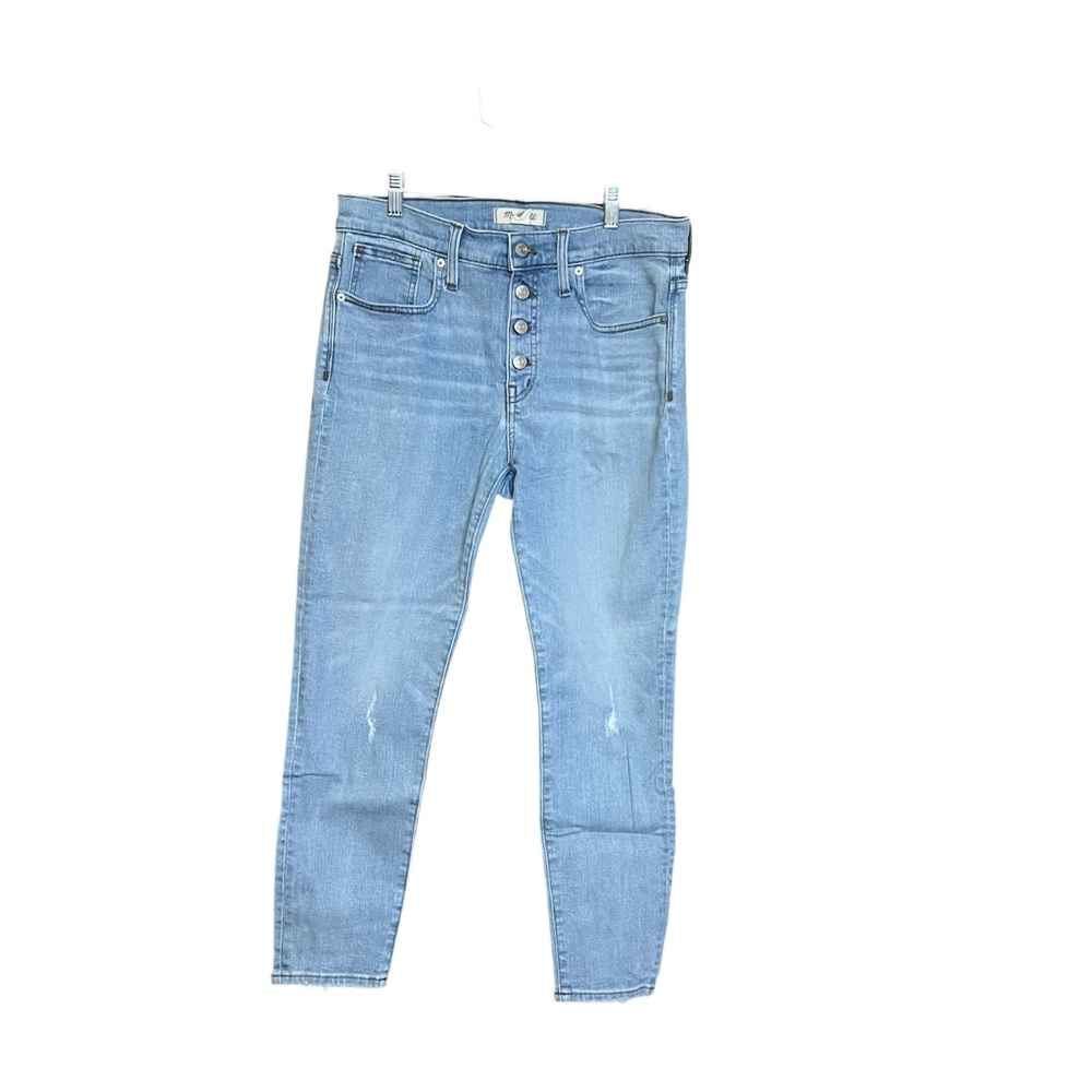 Madewell Women’s Jeans 29 9” Skinny High Rise Light Wash Blue Button Fly